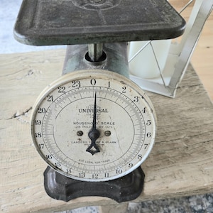Vintage Farmhouse kitchen scales by Universal, Made in USA, industrial chic, working condition