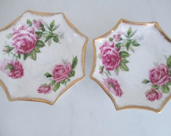 Set of 2 small dishes by Royal Standard England, Orleans Rose, excellent condition