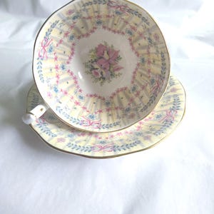 Vintage &quot;Royal Bridal Gown&quot; teacup and saucer by Queen Anne England, Bone China, excellent condition