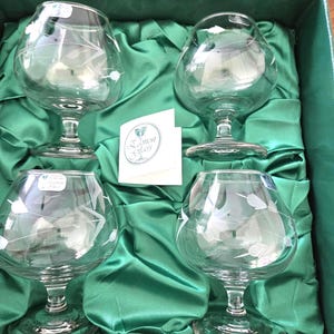 4 Irish brandy glasses by Eamon, Made in Ireland, new, original box
