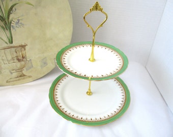 2 tier cake stand by Aynsley, England,  excellent condition