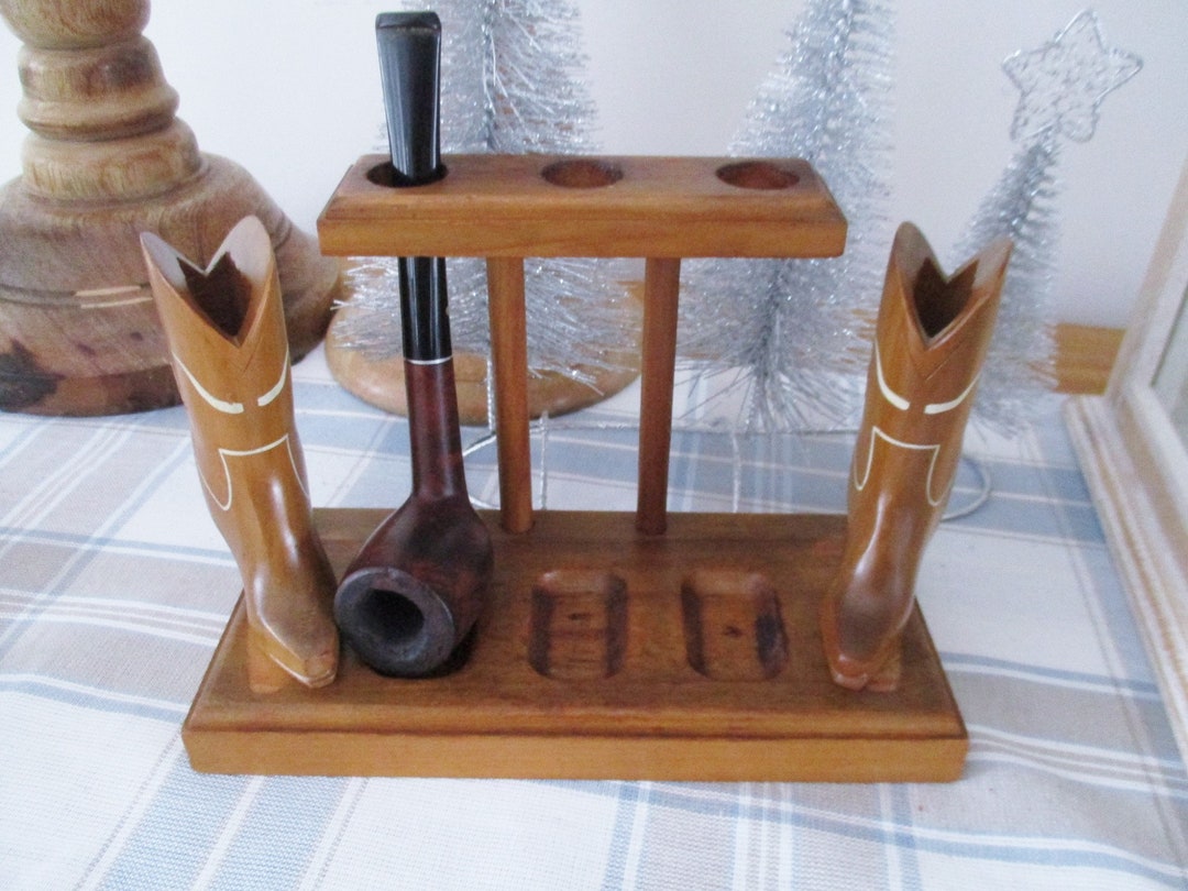 RETRO SMOKERS PIPE Stand Cowboy Boot Match Holders Tabletop Etsy