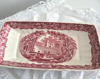 Antique Mason's Vista ironstone relish dish, Made in England
