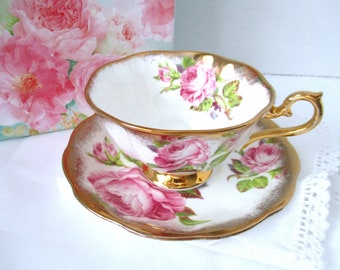 PINK ROSE TEACUP and saucer by Royal Albert, excellent condition