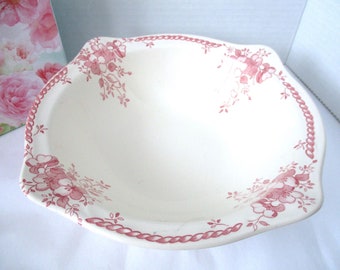 Vintage ironstone 9&quot; serving bowl by Johnson Bros England &quot;Balmoral&quot; pattern Double Warranted backstamp, excellent condition