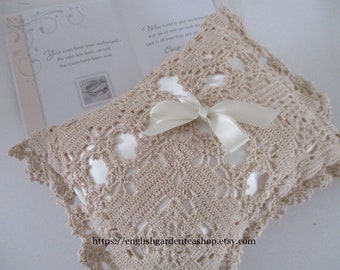 WEDDING PILLOW, ring bearer pillow, designed by Ruth from antique doily, one-of-a-kind