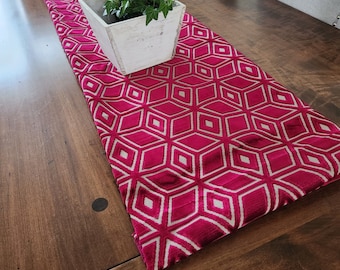 Hot pink velvet table runner 14" x 54", double thickness, limited supply