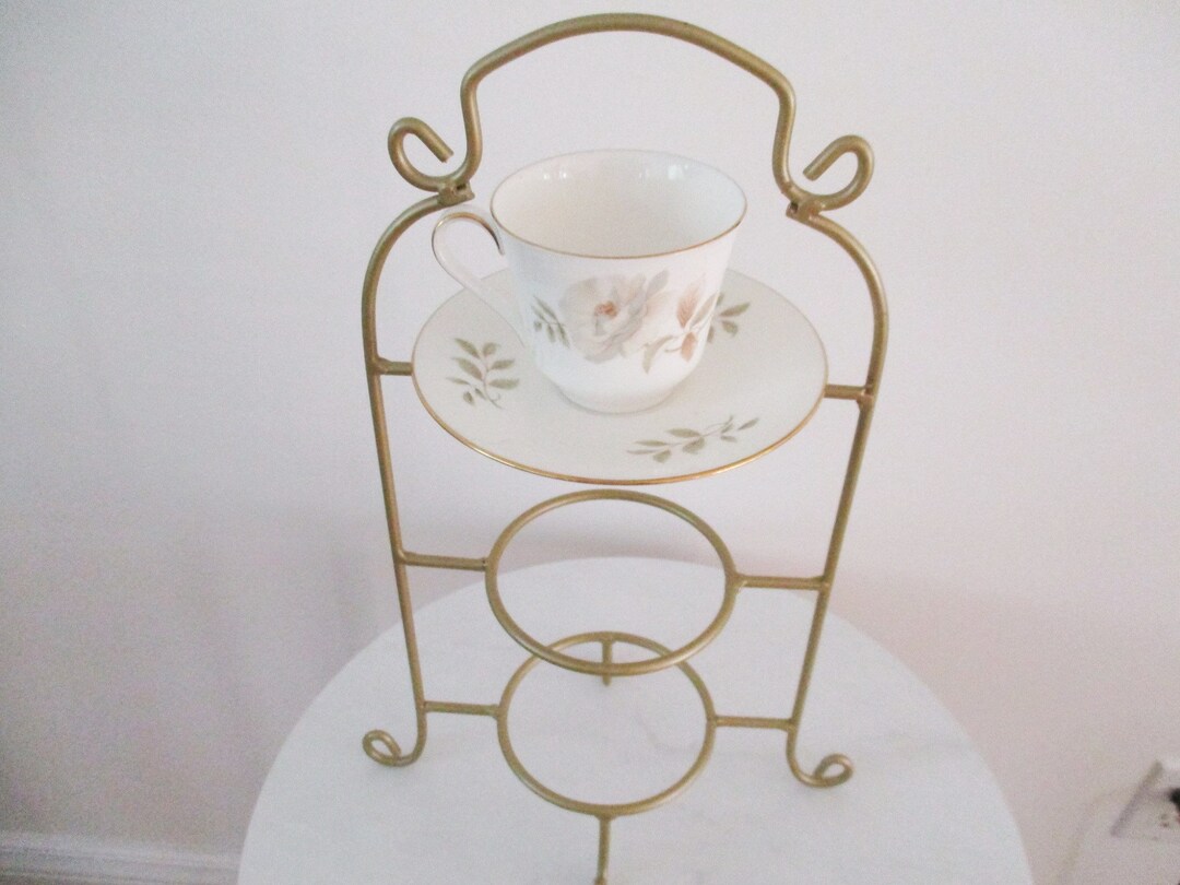 TEACUP DISPLAY STAND teacup Not Included Gold 3 Tier Stand Etsy