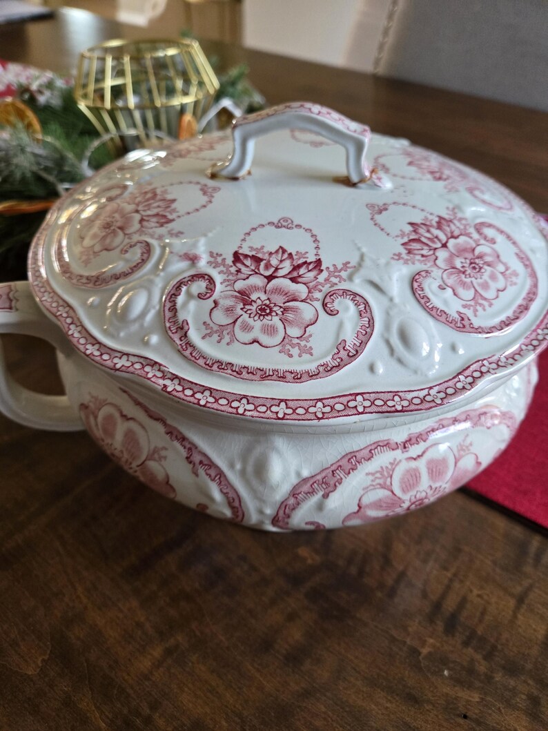 Orinal antiguo de transferencia semiporcelana inglés Dudson Wilcox & Till, buen estado imagen 11