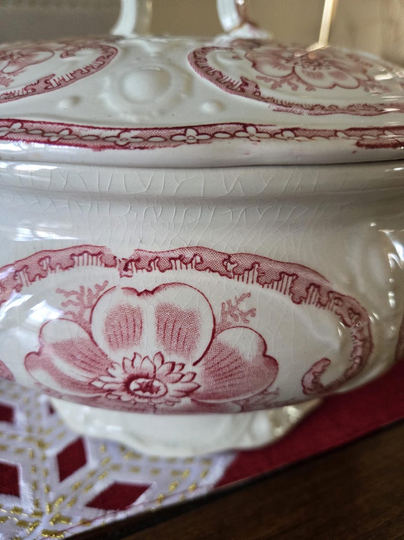 Orinal antiguo de transferencia semiporcelana inglés Dudson Wilcox & Till, buen estado imagen 10