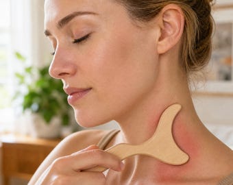 Wooden Gua Sha Tool, Wood Therapy Scraper for Lymphatic Drainage, Body Relief