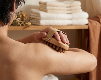 Sandelträ kroppsmassageborste: Lymfdränage, cellulitlindring, Gua Sha-verktyg