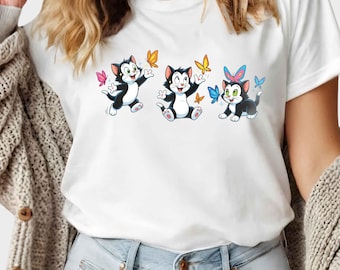 Disney Figaro Cat Shirt, Disney World T-Shirt, Un Deux Trois Cat Baby-T-Shirt, Magic Kingdom Shirts, Frauen Baby T-Shirt Girly Ästhetik