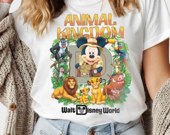 Disney Micky & Friends Tierreich Safari-Modus-Shirt, Walt Disney World Reise-T-Stück, lassen Sie uns wildes Geschenk-Shirt werden, Disneyland-Urlaubsfamilie