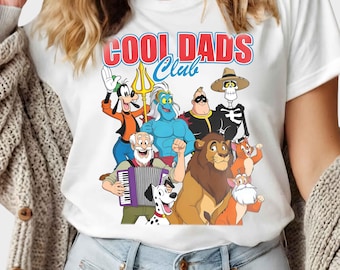 Retro 90er Jahre Disney Cool Dad Clubs T-Shirt, Crop Top, lustiges Daddy Sohn Geschenk, Bester Vater aller Zeiten, Goofy Mufasa King Triton, Familienausflug