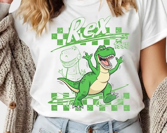 Retro Rex Dinosaurier T-Shirt 1995 Graphic Tee, Vintage Style Rex Print