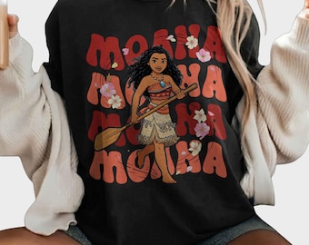 Retro Disney Moana Shirt, Maui Moana Hei Hei und Pua Shirt, Disney Familie Shirt, Disney Mädchen Shirt, Prinzessin Spaß Geschenk