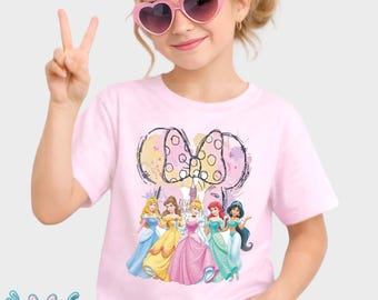 Aquarell Disney Schloss Kinder Shirt, Prinzessin Happily Ever After T-Shirt, Disney World Outfit für Mädchen, Disneyland Kinder T-Shirt, Magischer Park Shirt