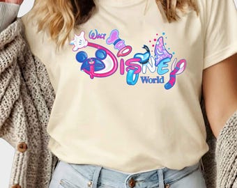 Vintage Walt Disneyworld Komfort Farben Shirt, Retro Micky und Freunde Shirts, Walt Disneyworld T-Shirt, Disney 2026 Reise Disney Urlaub T-Shirt