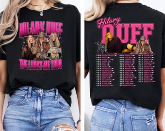 Camiseta de Hilary Duff The Lucky Me Tour 2026, Sudadera de concierto de Hilary Duff, Sudadera con capucha de The Lucky Me Tour, Gira de Hilary Duff 2026, Camiseta de música, S14