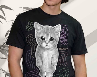 Y2k Standing Cat T-shirt, 2000s Vintage Graphic Tee, 90s Retro Shirt, Silly Cats Tshirt, Cat Lover Gifts, Trendy Summer Tees, Comfort Colors