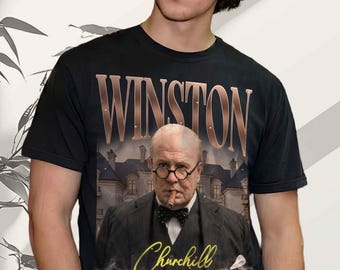 Winston Churchill Portrait T-Shirt – Vintage Style Graphic Tee