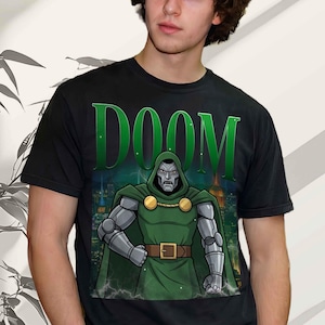 Dr. Doom Comic Art T-Shirt – Vintage Style Graphic Tee, Video Game Tshirt