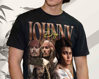 Johnny Depp Collage T-Shirt: Pirates of the Caribbean Fan Apparel