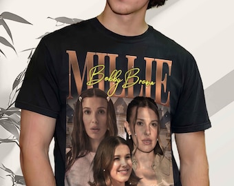 Unisex Millie Bobby Brown shirt, MBB fan T-shirt, shirt van een beroemdheid, T-shirt van een Amerikaanse actrice