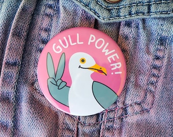 Feminist Seagull Button Badge