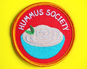 Food Patches Etsy - hummus society patch hummus patches houmous iron on patch food patches chips and dips scout badge vegan patch vegan iron on patches