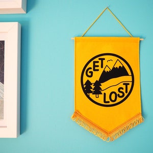 Get Lost Pennant Flag Adventure Wall Hanging