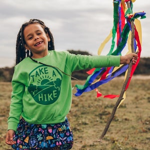 Take a Hike Kids Adventure Sweatshirt in Green image 1