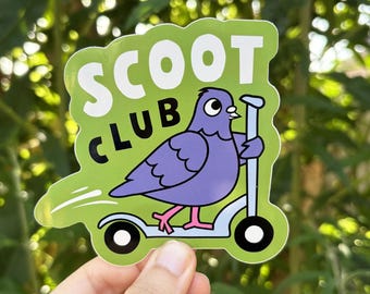 Scoot Club Pigeon Vinyl Sticker - Bumper Laptop Sticker - Waterproof