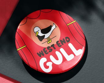 West End Gull Pinback Badge or Magnet