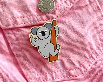 Koala Wooden Pin Badge