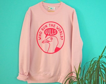 Feminist Sweatshirt Pink Seagull