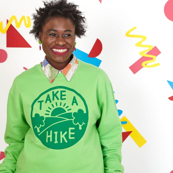 Take a Hike Green Jumper, Adventure Sweatshirt