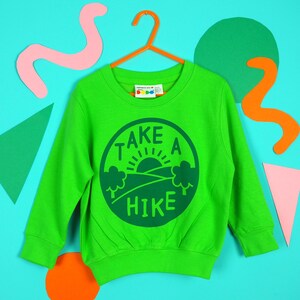 Take a Hike Kids Adventure Sweatshirt in Green image 2