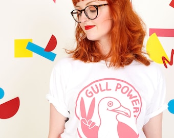 Gull Power T-shirt, Girl Power Seagull T-shirt