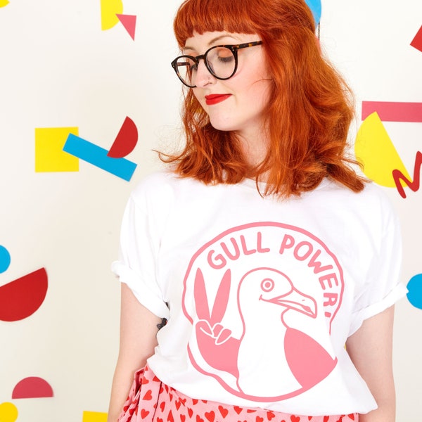 Gull Power T-shirt, Girl Power Seagull T-shirt