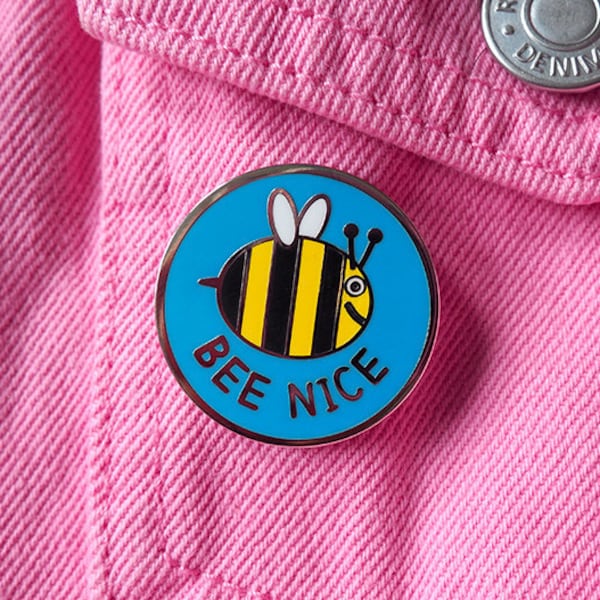 Bee Nice Enamel Pin, Be nice Pin, Bee Enamel Pin, Save The Bees Pin, Be Nice, Be kind, Pin Badge, Bee Enamel Pins