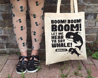 Funny Whale Tote Bag 90’s