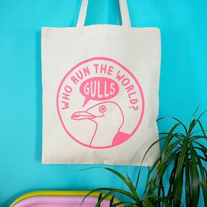 Funny Feminist Tote Bag, Seagull Bag image 1