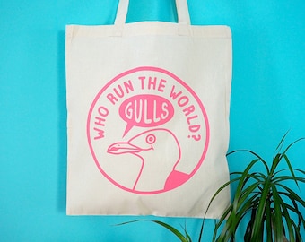 Funny Feminist Tote Bag, Seagull Bag