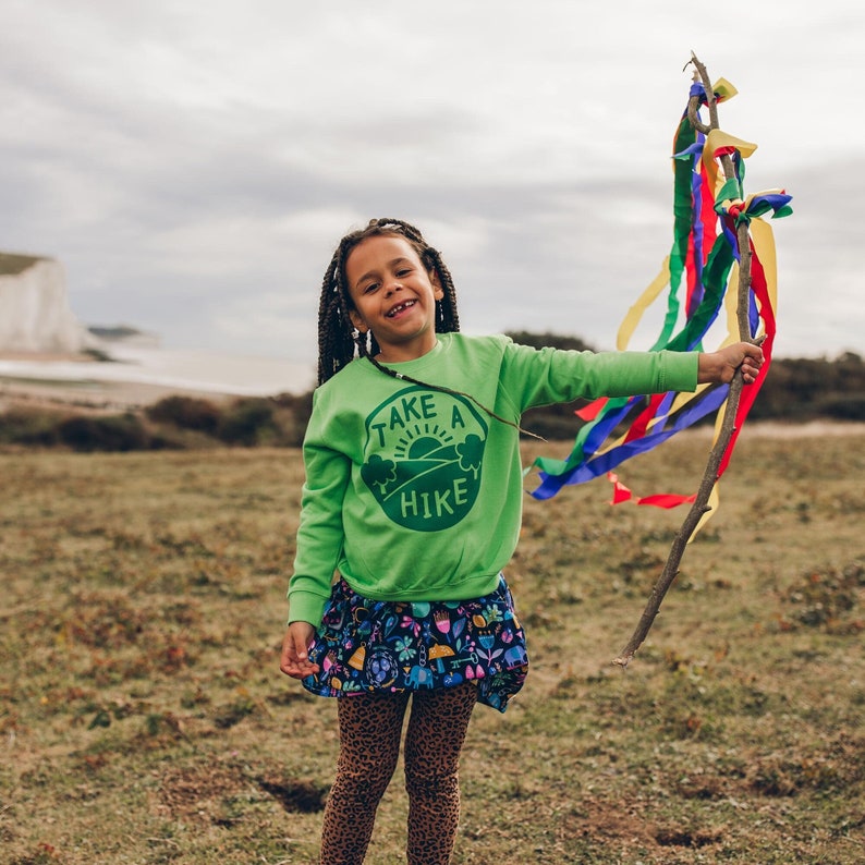 Take a Hike Kids Adventure Sweatshirt in Green image 1