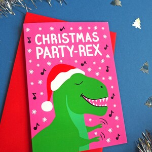 Dinosaur Christmas Cards, Funny Holiday Card Set, Raptor Christmas Cards, Alternative Xmas Cards, Christmas Dinosaur Card, Mulled Wine Card image 3