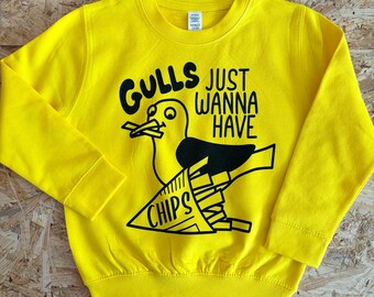 Gulls Just Wanna Have Chips Kids Sweatshirt