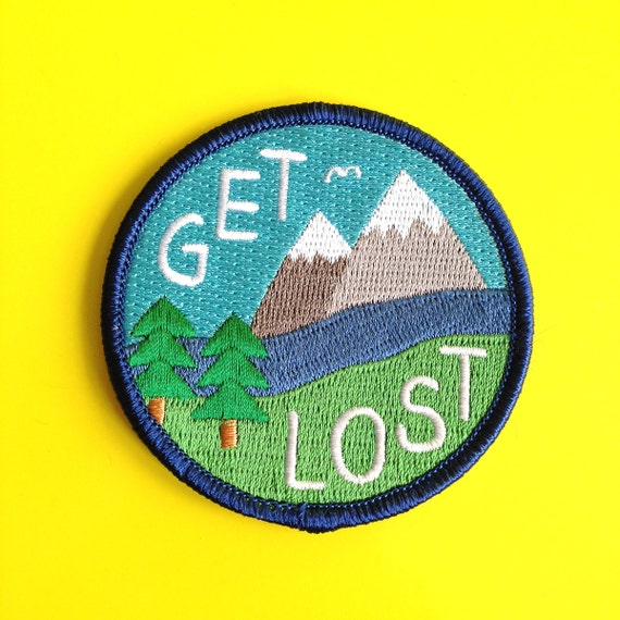 Écusson d'aventure adhésif Get Lost, tissé, écusson de randonnée, jeu d