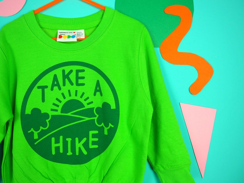 Take a Hike Kids Adventure Sweatshirt in Green image 3